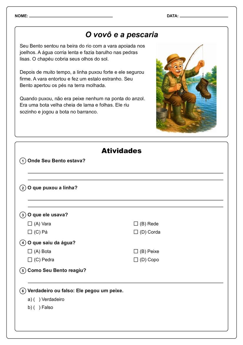Pequenos textos ilustrados com interpretação educação infantil página 26